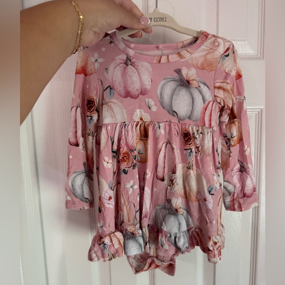 Posh Peanut Pink Floral Pumpkin Dress